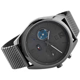 Buy Shop Tommy Hilfiger Deacon Multifunction Black Dial Black Mesh Bracelet Watch for Men - 1791546 USA Online