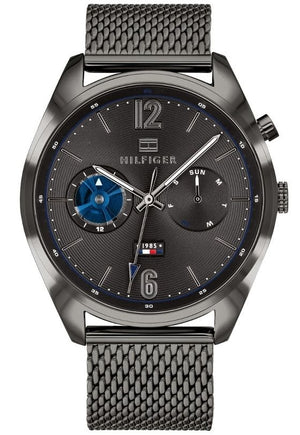 Buy Shop Tommy Hilfiger Deacon Multifunction Black Dial Black Mesh Bracelet Watch for Men - 1791546 USA Online