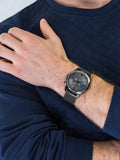 Tommy Hilfiger Deacon Multifunction Black Dial Black Mesh Bracelet Watch for Men - 1791546
