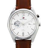 Buy Shop Tommy Hilfiger Deacon White Dial Brown Leather Strap Watch for Men - 1791550 USA Online