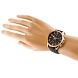 Buy Shop Tommy Hilfiger Dean Chronograph Quartz Black Dial Black Leather Strap Watch for Men - 1791273 USA Online