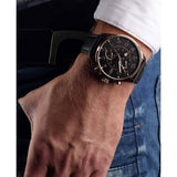 Buy Shop Tommy Hilfiger Dean Chronograph Quartz Black Dial Black Leather Strap Watch for Men - 1791273 USA Online