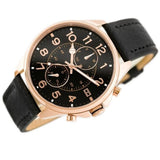 Buy Shop Tommy Hilfiger Dean Chronograph Quartz Black Dial Black Leather Strap Watch for Men - 1791273 USA Online