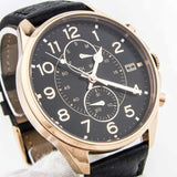 Buy Shop Tommy Hilfiger Dean Chronograph Quartz Black Dial Black Leather Strap Watch for Men - 1791273 USA Online