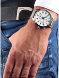 Buy Shop Tommy Hilfiger Dean Chronograph White Dial Silver Mesh Bracelet Watch for Men - 1791277 USA Online
