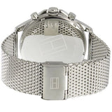 Buy Shop Tommy Hilfiger Dean Chronograph White Dial Silver Mesh Bracelet Watch for Men - 1791277 USA Online