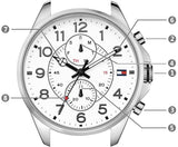 Buy Shop Tommy Hilfiger Dean Chronograph White Dial Silver Mesh Bracelet Watch for Men - 1791277 USA Online