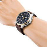 Buy Shop Tommy Hilfiger Dean Multifunctional Blue Dial Brown Leather Strap Watch for Men - 1791275 USA Online