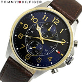 Buy Shop Tommy Hilfiger Dean Multifunctional Blue Dial Brown Leather Strap Watch for Men - 1791275 USA Online