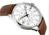 Buy Shop Tommy Hilfiger Dean Quartz Multifunction White Dial Brown Leather Strap Watch for Men - 1791274 USA Online