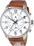 Buy Shop Tommy Hilfiger Dean Quartz Multifunction White Dial Brown Leather Strap Watch for Men - 1791274 USA Online