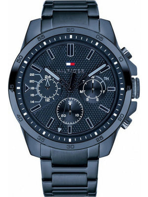 Buy Shop Tommy Hilfiger Decker Chronograph Blue Dial Blue Steel Strap Watch for Men - 1791560 USA Online
