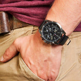 Buy Shop Tommy Hilfiger Decker Black Dial Black Leather Strap Watch for Men - 1791563 USA Online
