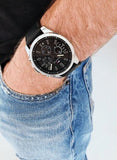 Buy Shop Tommy Hilfiger Decker Black Dial Black Leather Strap Watch for Men - 1791563 USA Online