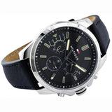 Buy Shop Tommy Hilfiger Decker Black Dial Black Leather Strap Watch for Men - 1791563 USA Online