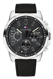 Buy Shop Tommy Hilfiger Decker Black Dial Black Leather Strap Watch for Men - 1791563 USA Online