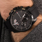 Buy Shop Tommy Hilfiger Decker Black Dial Black Rubber Strap Watch for Men - 1791352 USA Online