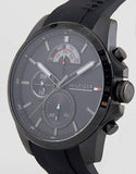 Buy Shop Tommy Hilfiger Decker Black Dial Black Rubber Strap Watch for Men - 1791352 USA Online