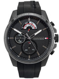 Buy Shop Tommy Hilfiger Decker Black Dial Black Rubber Strap Watch for Men - 1791352 USA Online