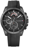 Buy Shop Tommy Hilfiger Decker Black Dial Black Rubber Strap Watch for Men - 1791352 USA Online
