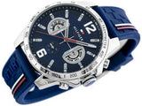 Buy Shop Tommy Hilfiger Decker Blue Dial Blue Rubber Strap Watch for Men - 1791476 USA Online