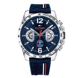 Buy Shop Tommy Hilfiger Decker Blue Dial Blue Rubber Strap Watch for Men - 1791476 USA Online