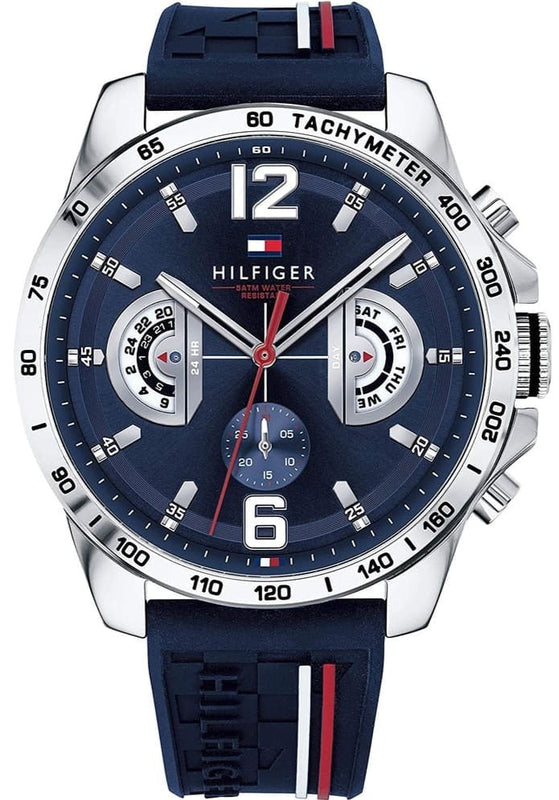 Buy Shop Tommy Hilfiger Decker Blue Dial Blue Rubber Strap Watch for Men - 1791476 USA Online