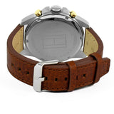 Buy Shop Tommy Hilfiger Decker Blue Dial Brown Leather Strap Watch for Men - 1791561 USA Online