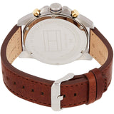 Buy Shop Tommy Hilfiger Decker Blue Dial Brown Leather Strap Watch for Men - 1791561 USA Online