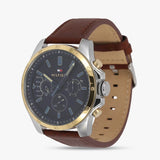 Buy Shop Tommy Hilfiger Decker Blue Dial Brown Leather Strap Watch for Men - 1791561 USA Online