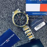 Buy Shop Tommy Hilfiger Decker Chronograph Black Dial Two Tone Steel Strap Watch for Men - 1791559 USA Online