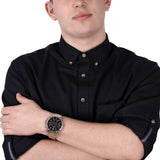 Buy Shop Tommy Hilfiger Decker Chronograph Black Dial Two Tone Steel Strap Watch for Men - 1791559 USA Online