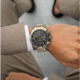 Buy Shop Tommy Hilfiger Decker Chronograph Black Dial Two Tone Steel Strap Watch for Men - 1791559 USA Online