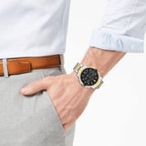 Buy Shop Tommy Hilfiger Decker Chronograph Black Dial Two Tone Steel Strap Watch for Men - 1791559 USA Online