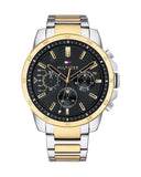 Buy Shop Tommy Hilfiger Decker Chronograph Black Dial Two Tone Steel Strap Watch for Men - 1791559 USA Online