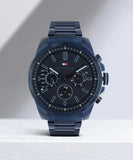 Buy Shop Tommy Hilfiger Decker Chronograph Blue Dial Blue Steel Strap Watch for Men - 1791560 USA Online