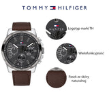 Buy Shop Tommy Hilfiger Decker Grey Dial Brown Leather Strap Watch for Men - 1791562 USA Online