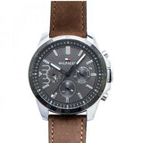Buy Shop Tommy Hilfiger Decker Grey Dial Brown Leather Strap Watch for Men - 1791562 USA Online