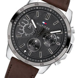 Buy Shop Tommy Hilfiger Decker Grey Dial Brown Leather Strap Watch for Men - 1791562 USA Online