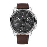 Buy Shop Tommy Hilfiger Decker Grey Dial Brown Leather Strap Watch for Men - 1791562 USA Online