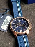 Buy Shop Tommy Hilfiger Decker Multifunction Blue Dial Blue Rubber Strap Watch for Men - 1791474 USA Online