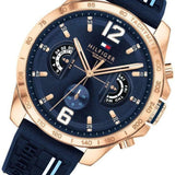 Buy Shop Tommy Hilfiger Decker Multifunction Blue Dial Blue Rubber Strap Watch for Men - 1791474 USA Online