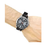 Buy Shop Tommy Hilfiger Decker Quartz Black Dial Black Rubber Strap Watch for Men - 1791473 USA Online