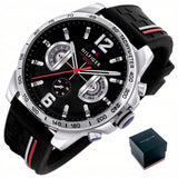 Buy Shop Tommy Hilfiger Decker Quartz Black Dial Black Rubber Strap Watch for Men - 1791473 USA Online