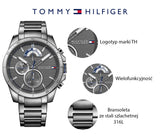 Buy Shop Tommy Hilfiger Decker Quartz Black Dial Black Steel Strap Watch for Men - 1791347 USA Online