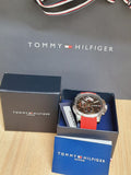 Buy Shop Tommy Hilfiger Decker Quartz Black Dial Red Rubber Strap Watch for Men - 1791351 USA Online
