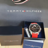 Buy Shop Tommy Hilfiger Decker Quartz Black Dial Red Rubber Strap Watch for Men - 1791351 USA Online