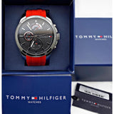 Buy Shop Tommy Hilfiger Decker Quartz Black Dial Red Rubber Strap Watch for Men - 1791351 USA Online