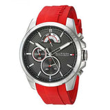 Buy Shop Tommy Hilfiger Decker Quartz Black Dial Red Rubber Strap Watch for Men - 1791351 USA Online