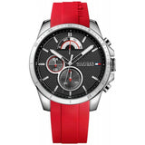 Buy Shop Tommy Hilfiger Decker Quartz Black Dial Red Rubber Strap Watch for Men - 1791351 USA Online